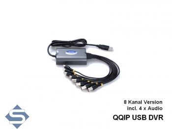 USB DVR Recorder fr 8 Kameras, 4x Audio, D1 (QQIP-8CH)