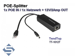 TENDTOP TT-1012T POE Splitter, 12 Volt / 2 Ampere, 100 Mbps