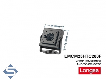LONGSE LMCM25HTC200F, 3.7mm Objektiv, 2.1MP (1920x1080), Minikamera, AHD/CVI/TVI + CCTV berwachungskamera