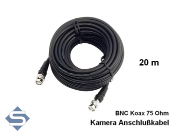 Kamera Anschlukabel BNC 20 m, 75 Ohm - 2x Stecker BNC