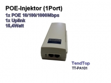 Tendtop TT-PA101 POE Injektor 1Port, 1x POE 10/100/1000Mbps + 1x Upload, 15,4Watt
