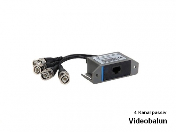 Videobalun 4-Kanal  S-TEC VB-4CH, 4x Video (BNC-Kabel) ber 1x Netzwerkkabel mit RJ45 Stecker